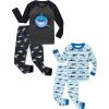 Family Feeling Striped Boys Girls 2 Piece Christmas Pajamas Set 100% Cotton Pjs(4-piece-shark2)