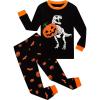Family Feeling Striped Boys Girls 2 Piece Christmas Pajamas Set 100% Cotton Pjs(Dinosaur/Glow-in-the-dark/6967)