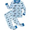 Family Feeling Striped Boys Girls 2 Piece Christmas Pajamas Set 100% Cotton Pjs(Shark/F6082)
