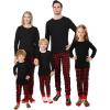 Matching Family Pajamas Christmas Sleepwear Cotton Holiday Valentine Halloween Pjs(Blackplaid)