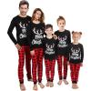 Matching Family Pajamas Christmas Sleepwear Cotton Holiday Valentine Halloween Pjs(Christmas-black-reindeer)