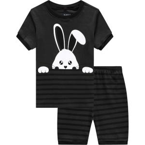 Family Feeling Boys Summer Pajamas Sets Short 100% Cotton Pjs(Rabbit/F9)
