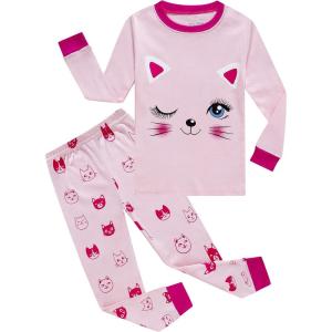 Family Feeling Little Boys Girls Child Pajamas Sets 100% Cotton Toddler Pjs(Cat/F8)