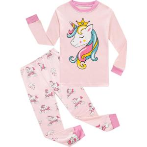 Family Feeling Little Boys Girls Child Pajamas Sets 100% Cotton Toddler Pjs(Unicorn/Pink/F1)