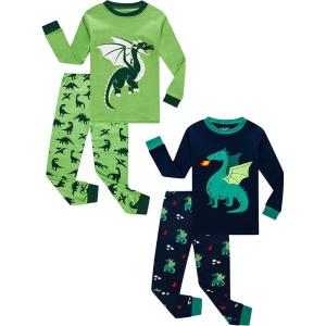 Family Feeling Striped Boys Girls 2 Piece Christmas Pajamas Set 100% Cotton Pjs(4-piece-dragon-2022)