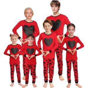 Matching Family Pajamas Christmas Sleepwear Cotton Holiday Valentine Halloween Pjs(Family-love)