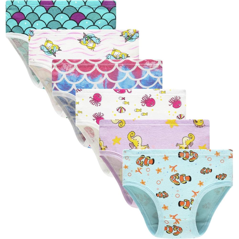 imageFamily Feeling Little Girl Underwear Toddler Panties Big Kids Undies Soft 100 Cotton6 Pack31yu