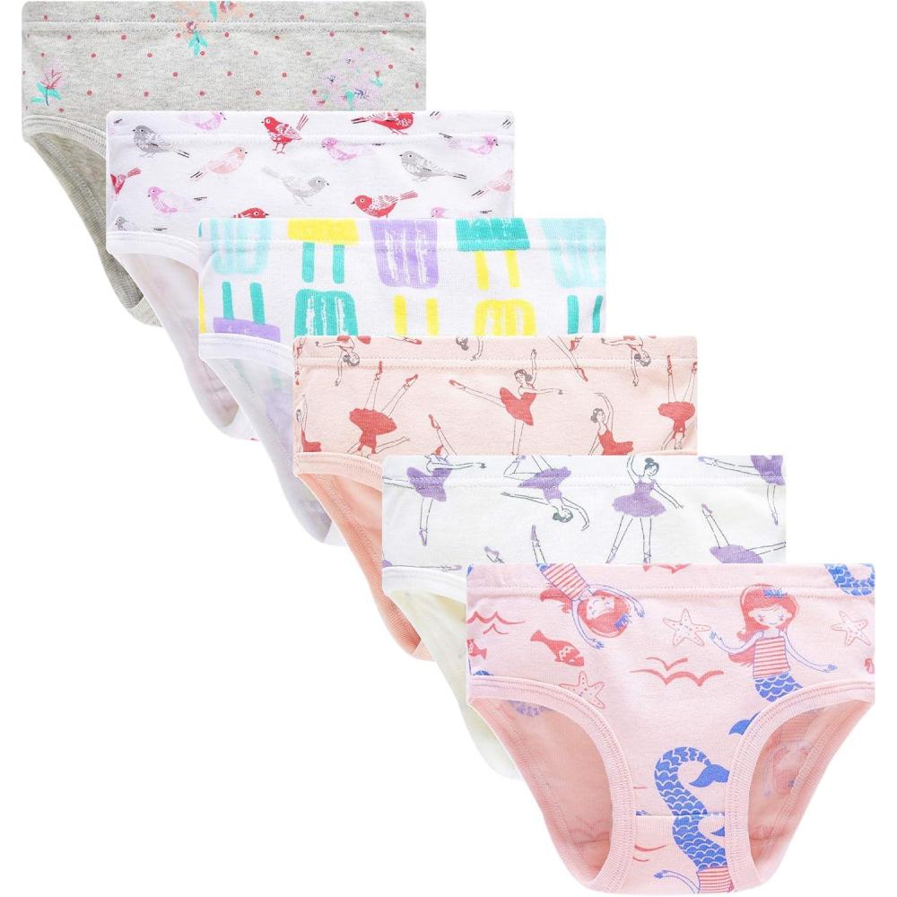 imageFamily Feeling Little Girl Underwear Toddler Panties Big Kids Undies Soft 100 Cotton6 Packb