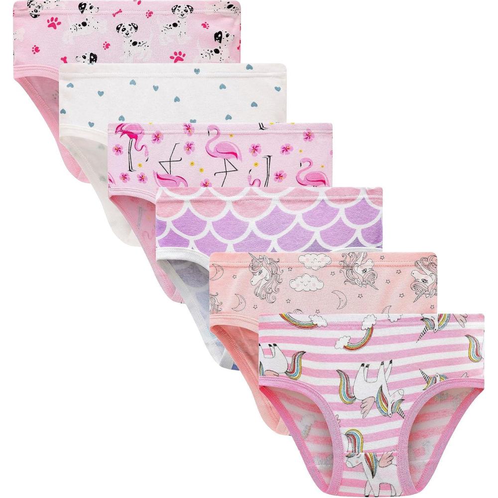 imageFamily Feeling Little Girl Underwear Toddler Panties Big Kids Undies Soft 100 Cotton6 Packflamingo9