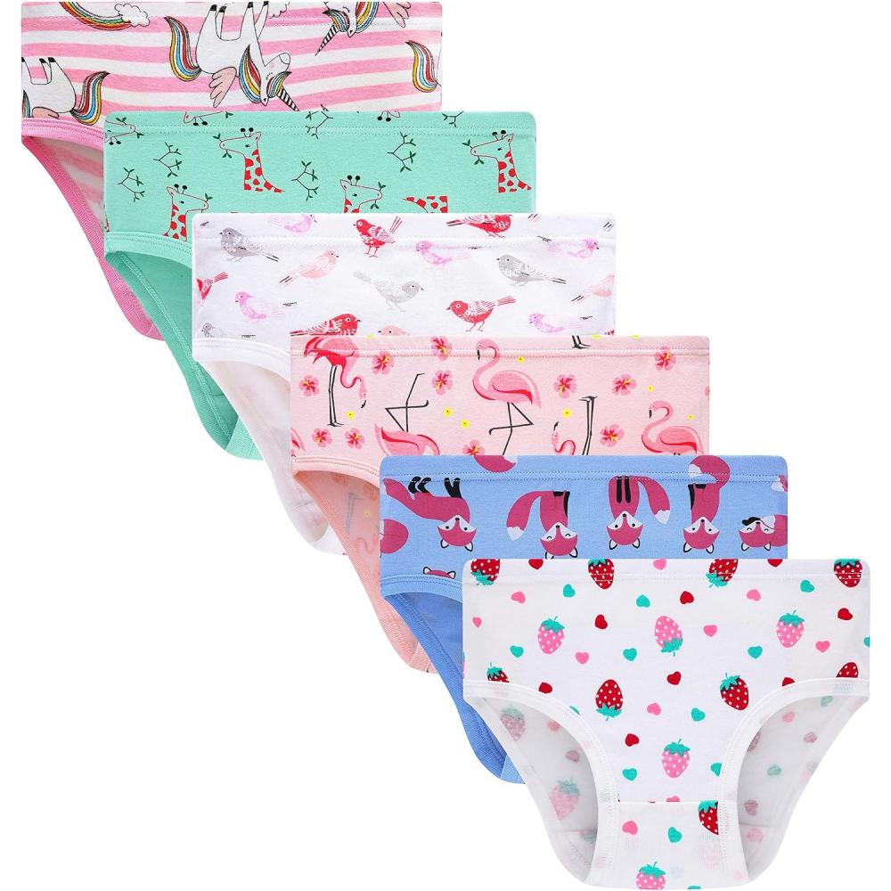 imageFamily Feeling Little Girl Underwear Toddler Panties Big Kids Undies Soft 100 Cotton6 Packfox43