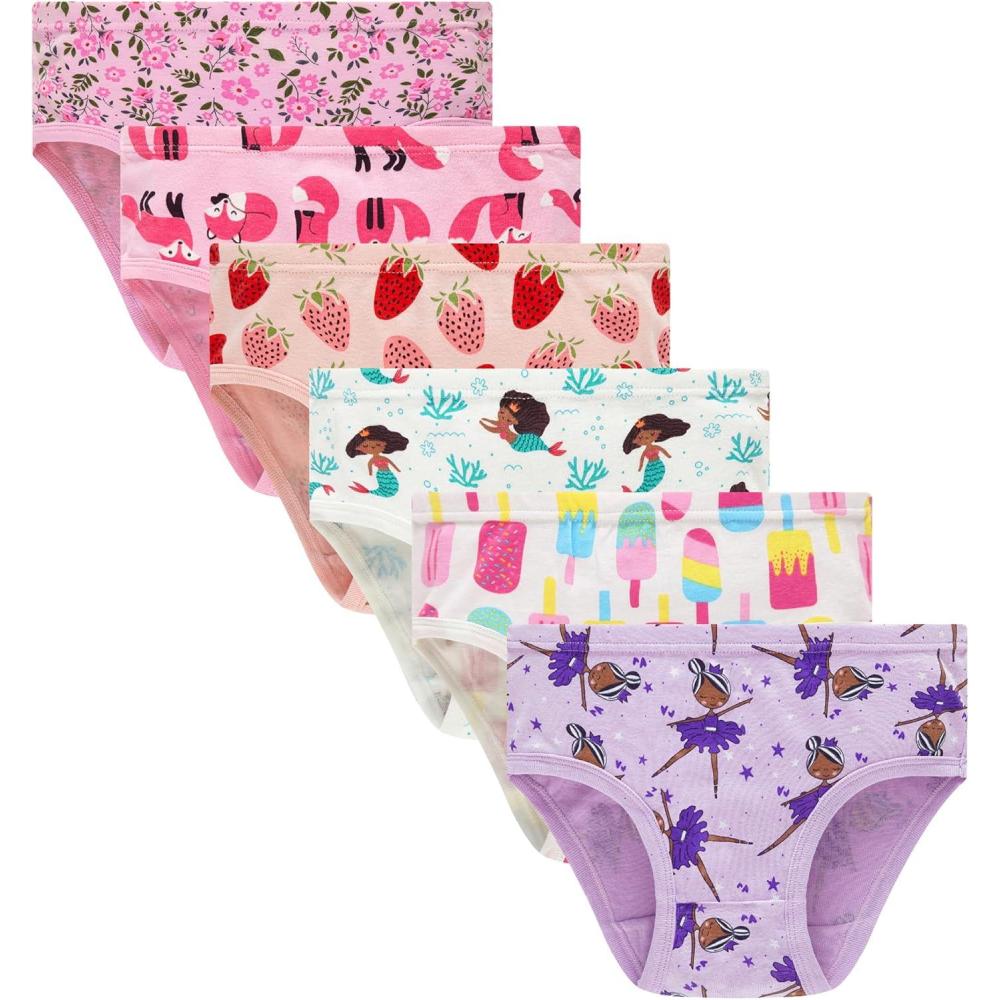 imageFamily Feeling Little Girl Underwear Toddler Panties Big Kids Undies Soft 100 Cotton6 Packzh44