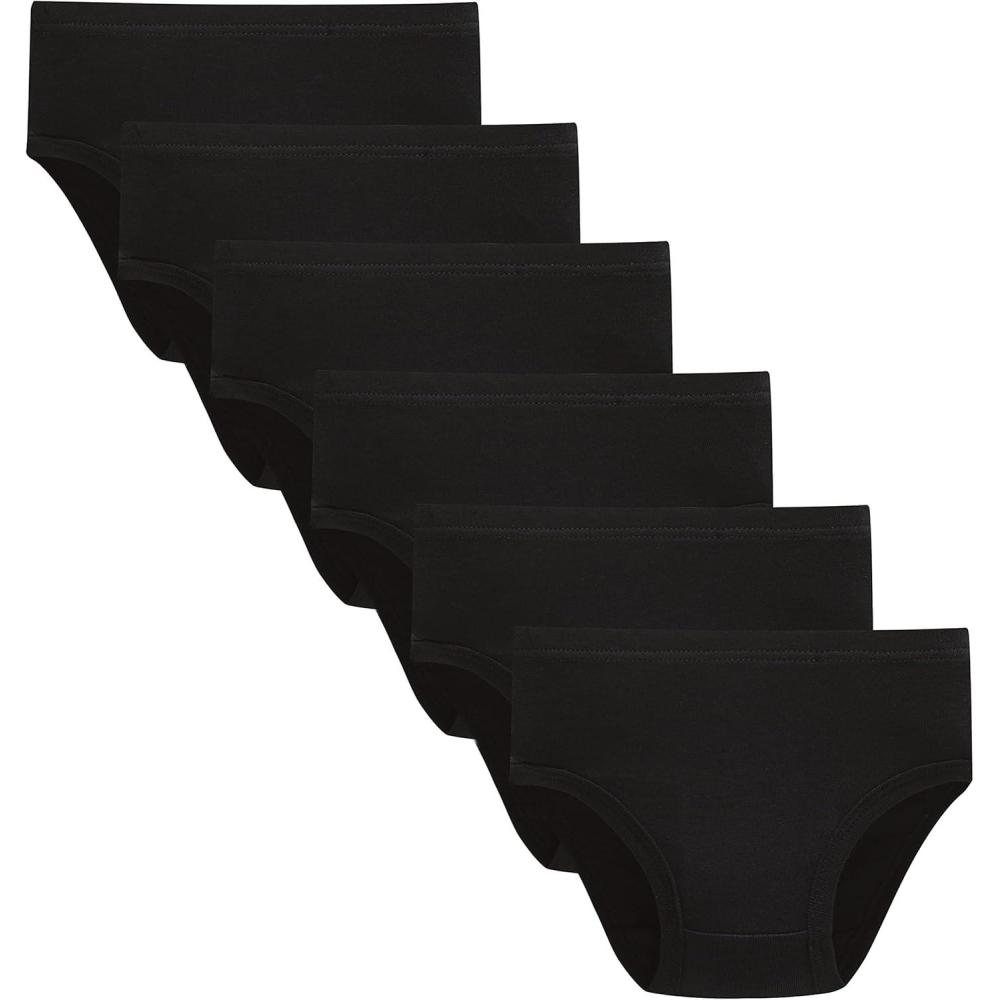 imageFamily Feeling Little Girl Underwear Toddler Panties Big Kids Undies Soft 100 CottonBlack6 Pack