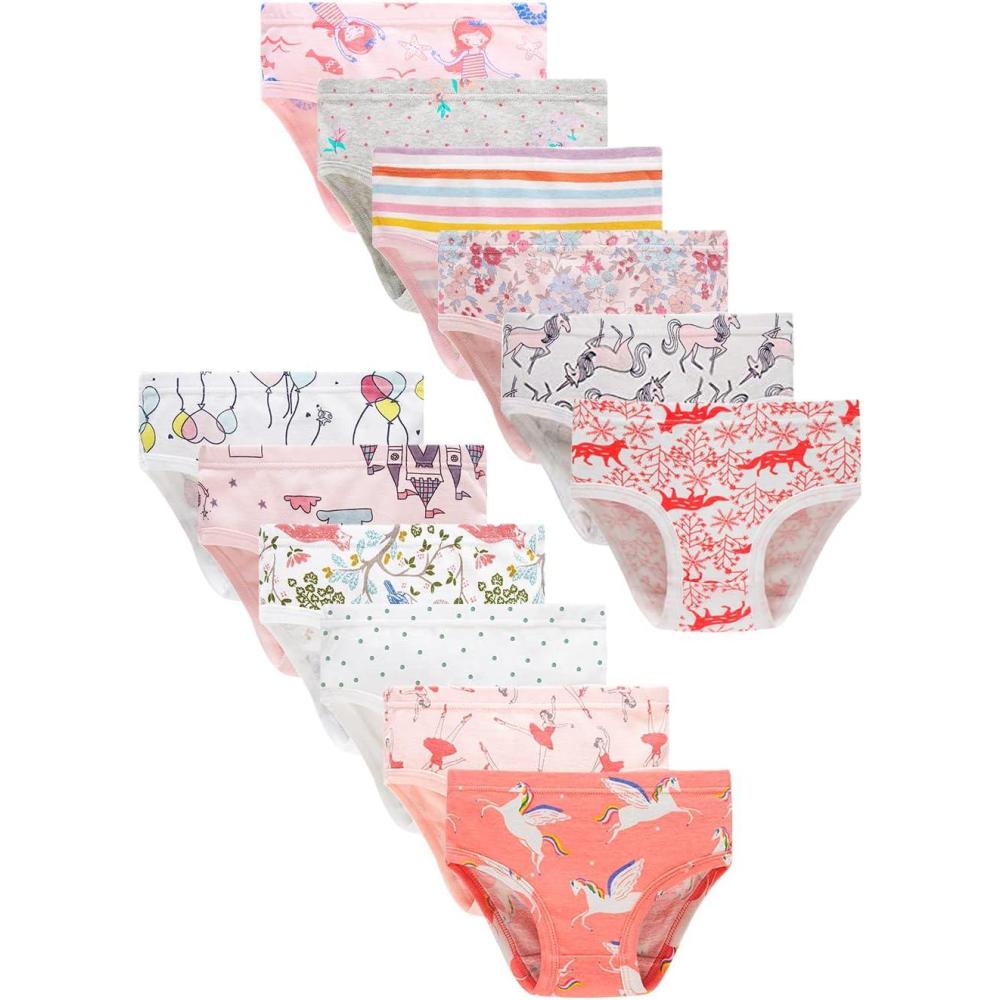 imageFamily Feeling Little Girl Underwear Toddler Panties Big Kids Undies Soft 100 CottonZh221312 Pack