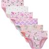 Family Feeling Little Girl Underwear Toddler Panties Big Kids Undies Soft 100% Cotton(6 Pack-flamingo9)