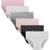 Family Feeling Little Girl Underwear Toddler Panties Big Kids Undies Soft 100% Cotton(6 Pack-wave Point)