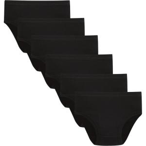 Family Feeling Little Girl Underwear Toddler Panties Big Kids Undies Soft 100% Cotton(Black-6 Pack)
