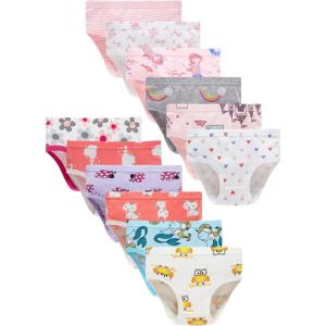 Family Feeling Little Girl Underwear Toddler Panties Big Kids Undies Soft 100% Cotton(Zh17-20-12 Pack)