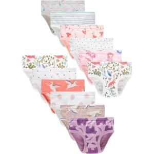 Family Feeling Little Girl Underwear Toddler Panties Big Kids Undies Soft 100% Cotton(Zh23-28-12 Pack)