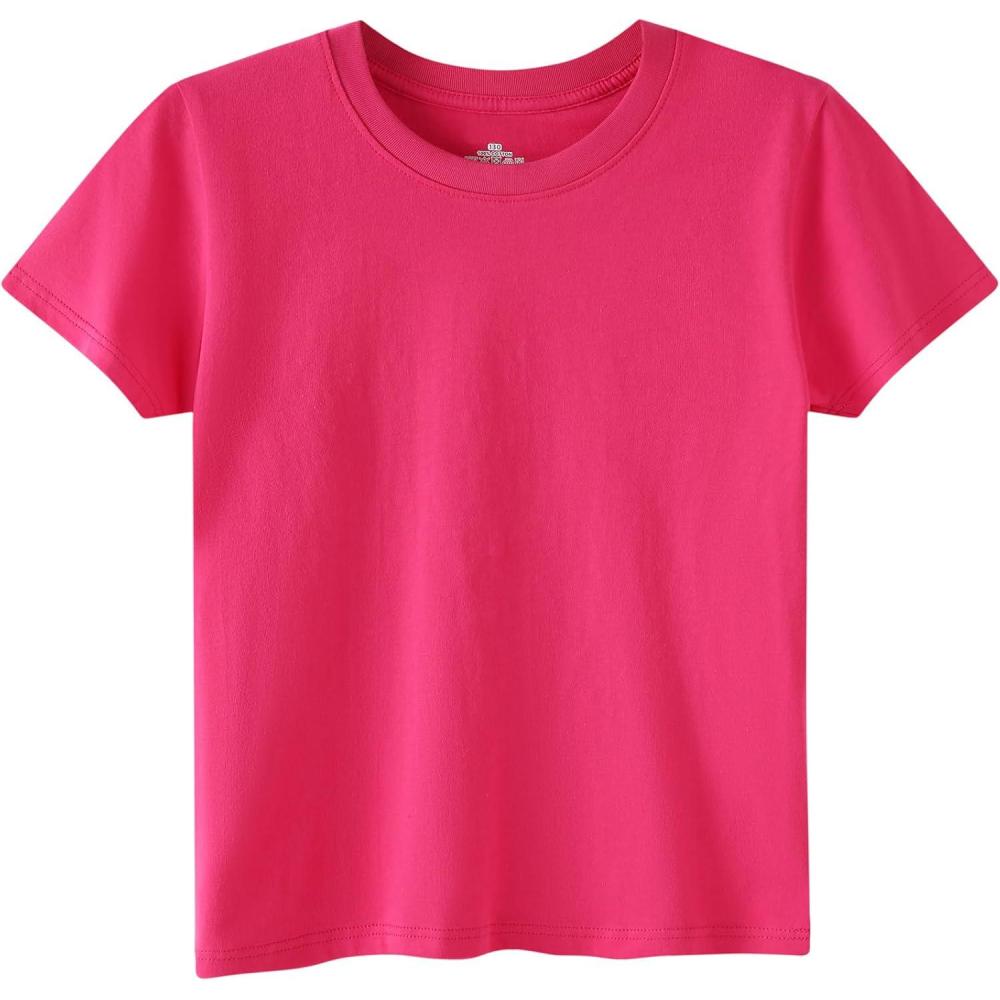 imageFamily Feeling Boys Short Sleeve Summer Crewneck Kids TShirts One Piece Girls TeeRose