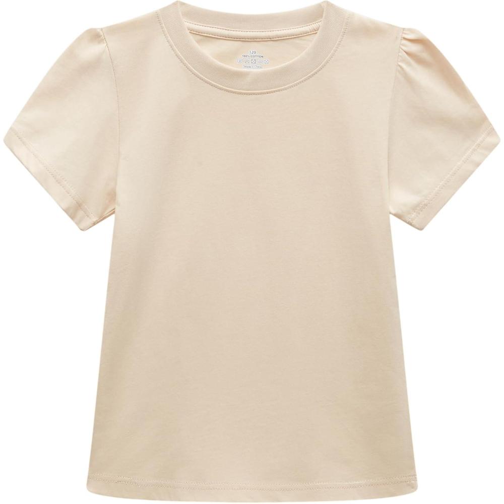 imageFamily Feeling Girl Tshirts Short Sleeve Crewneck Kids TShirts Top TeeBeige