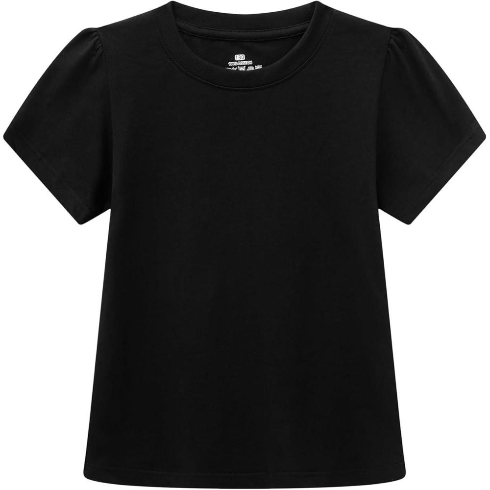 imageFamily Feeling Girl Tshirts Short Sleeve Crewneck Kids TShirts Top TeeBlack