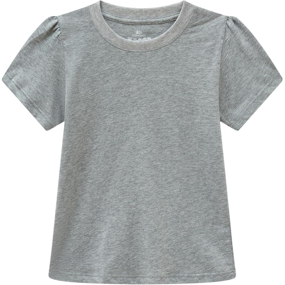imageFamily Feeling Girl Tshirts Short Sleeve Crewneck Kids TShirts Top TeeGrey