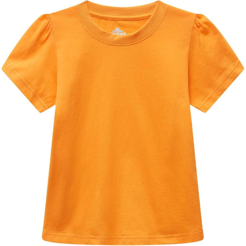 imageFamily Feeling Girl Tshirts Short Sleeve Crewneck Kids TShirts Top TeeOrange