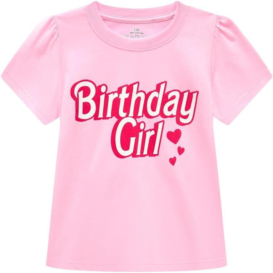 imageFamily Feeling Girl Tshirts Short Sleeve Crewneck Kids TShirts Top TeePink