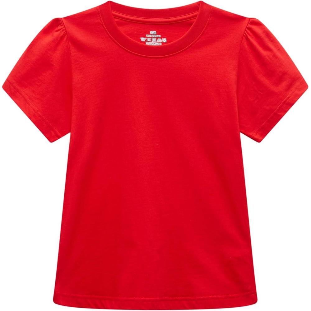 imageFamily Feeling Girl Tshirts Short Sleeve Crewneck Kids TShirts Top TeeRed