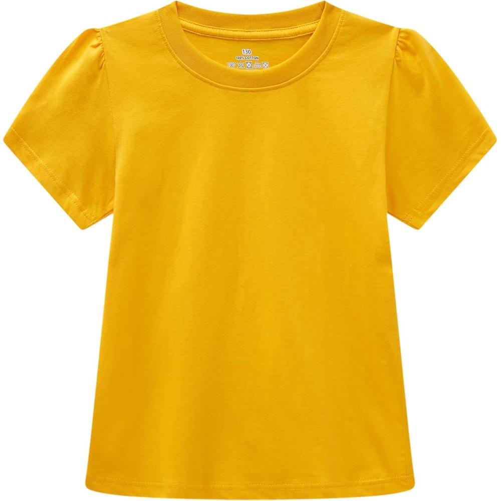 imageFamily Feeling Girl Tshirts Short Sleeve Crewneck Kids TShirts Top TeeYellow