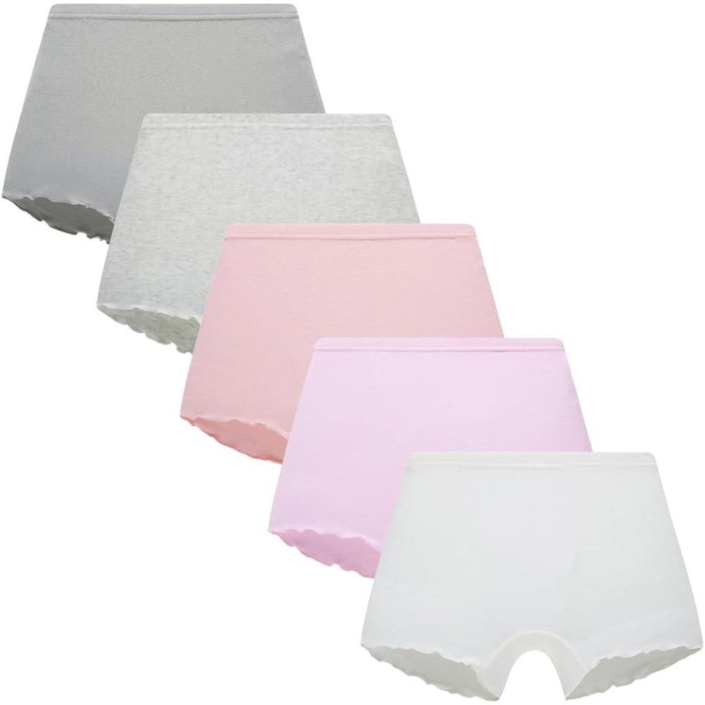 imageFamily Feeling Soft Cotton Girls Boyshort Panties Brief Underwear5 Pack PinkWhiteGrey