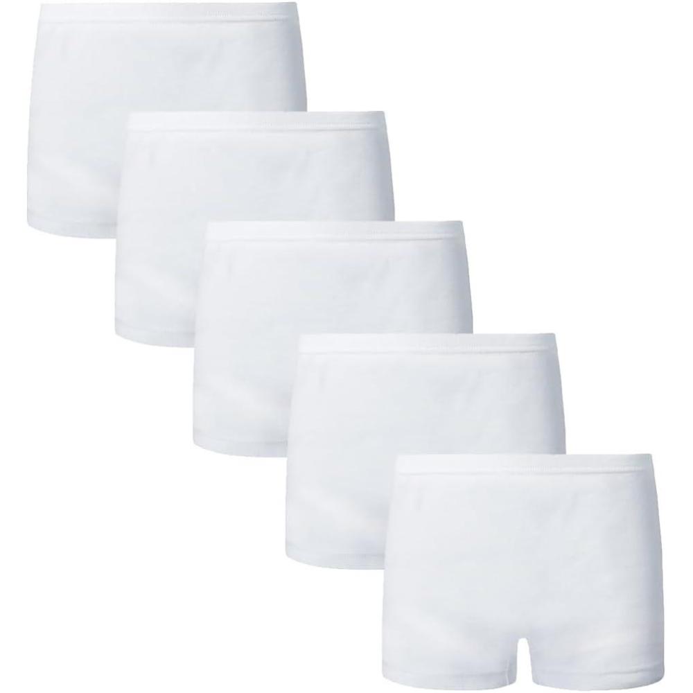 imageFamily Feeling Soft Cotton Girls Boyshort Panties Brief Underwear5 Pack White