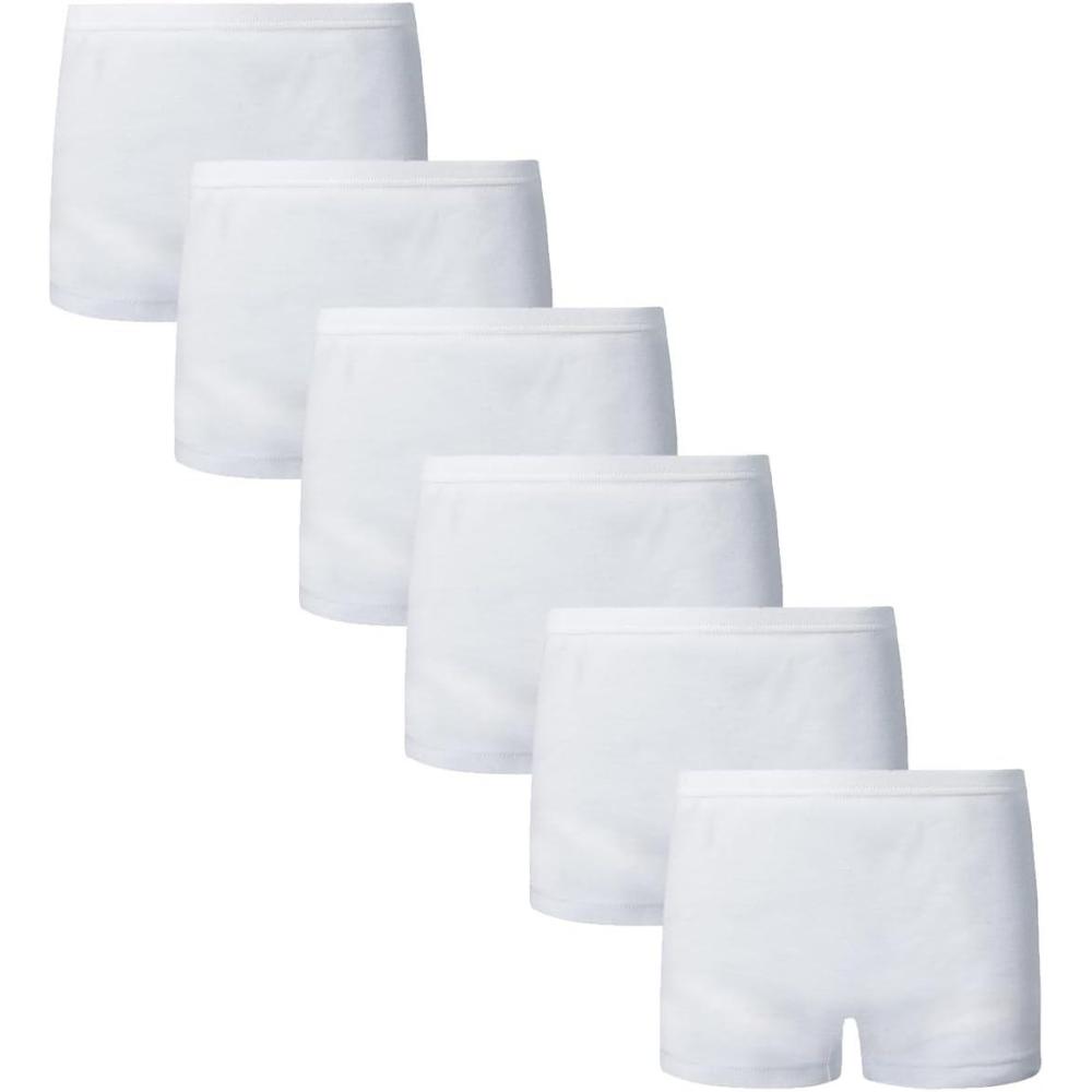 imageFamily Feeling Soft Cotton Girls Boyshort Panties Brief Underwear6 Pack White