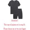 Family Feeling Boys Girls Kids Pajamas Solid Colors 2 Piece Summer Pajama Short Sets 100% Cotton Grey Size 14
