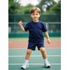 Family Feeling Boys Short Sleeve Summer Crewneck Kids T-Shirts One Piece Girls Tee(Navy)