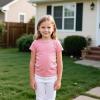 Family Feeling Boys Short Sleeve Summer Crewneck Kids T-Shirts One Piece Girls Tee(Pink)