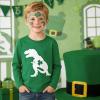 Family Feeling Boys Short Sleeve Summer Crewneck Kids T-Shirts One Piece Girls Tee(St. Patrick’s Dino-long)