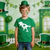 Family Feeling Boys Short Sleeve Summer Crewneck Kids T-Shirts One Piece Girls Tee(St. Patrick’s Dino-short)