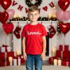 Family Feeling Boys Short Sleeve Summer Crewneck Kids T-Shirts One Piece Girls Tee(Valentine-short)