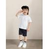 Family Feeling Boys Short Sleeve Summer Crewneck Kids T-Shirts Top Girls 2-Piece Tee(White)