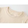 Family Feeling Girl Tshirts Short Sleeve Crewneck Kids T-Shirts Top Tee(Beige)