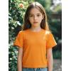 Family Feeling Girl Tshirts Short Sleeve Crewneck Kids T-Shirts Top Tee(Orange)