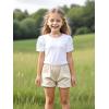Family Feeling Girl Tshirts Short Sleeve Crewneck Kids T-Shirts Top Tee(White)