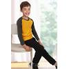 Family Feeling Kids’ Long Sleeve Crewneck Boys Tee T-Shirt(White/Yellow)