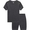Family Feeling Boys Girls Kids Pajamas Solid Colors 2 Piece Summer Pajama Short Sets 100% Cotton Grey Size 14