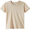 Family Feeling Boys Short Sleeve Summer Crewneck Kids T-Shirts One Piece Girls Tee(Beige)