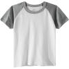 Family Feeling Boys Short Sleeve Summer Crewneck Kids T-Shirts One Piece Girls Tee(Raglan/White/White)