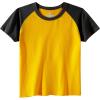 Family Feeling Boys Short Sleeve Summer Crewneck Kids T-Shirts One Piece Girls Tee(Raglan/Yellow)