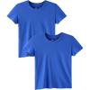 Family Feeling Boys Short Sleeve Summer Crewneck Kids T-Shirts Top Girls 2-Piece Tee(Blue)