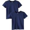 Family Feeling Boys Short Sleeve Summer Crewneck Kids T-Shirts Top Girls 2-Piece Tee(Navy)